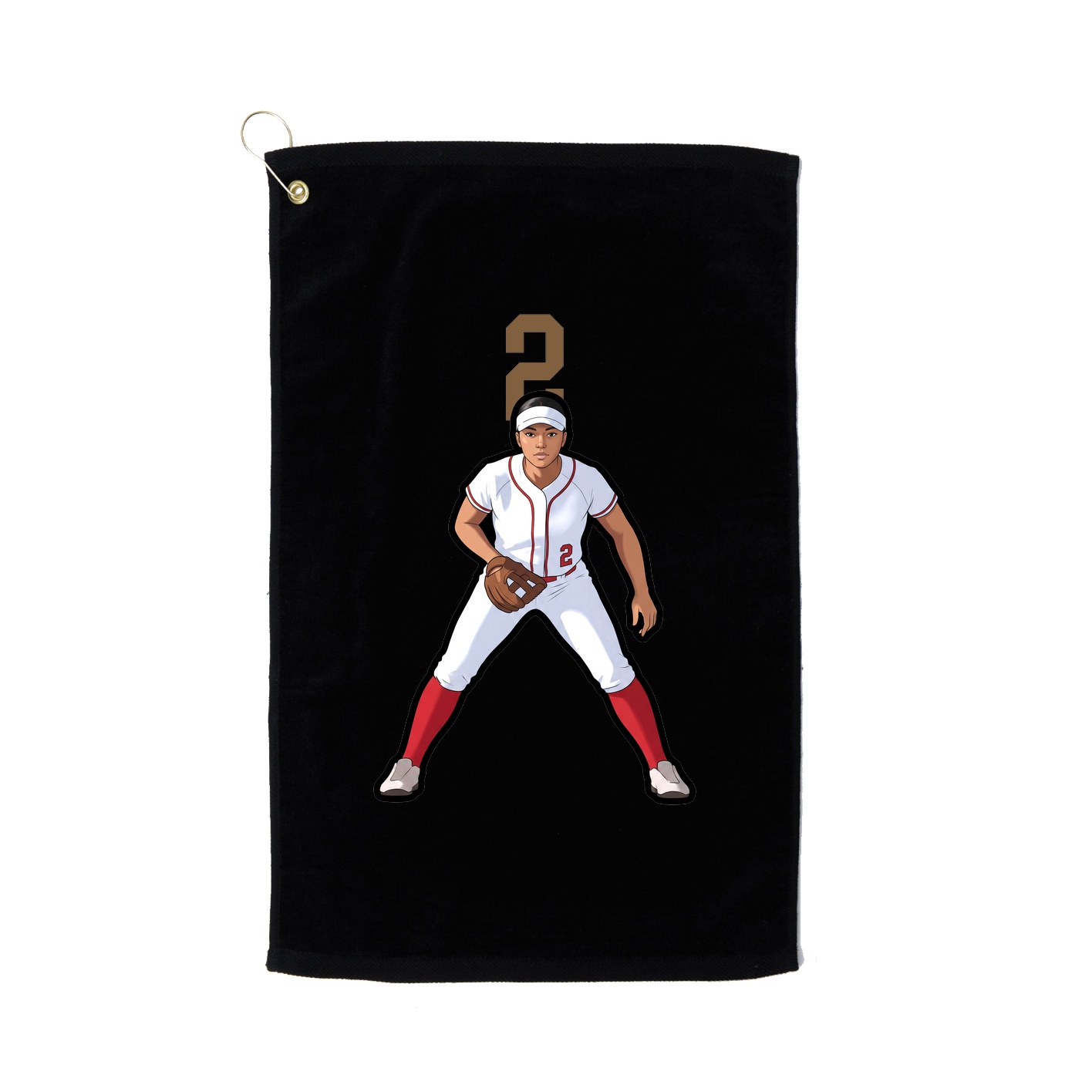 Golf Towel — Number Top in Black