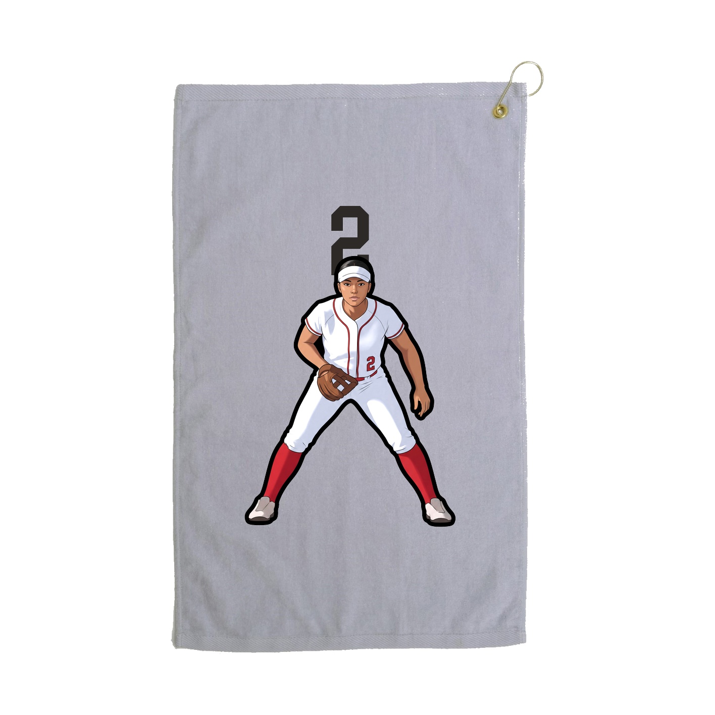 Golf Towel — Number Top in Grey