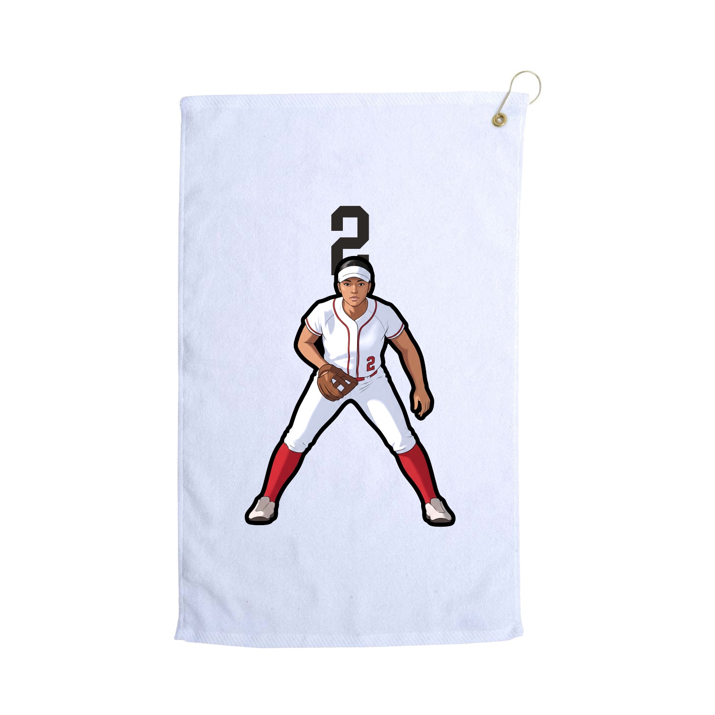 Golf Towel — Number Top in White
