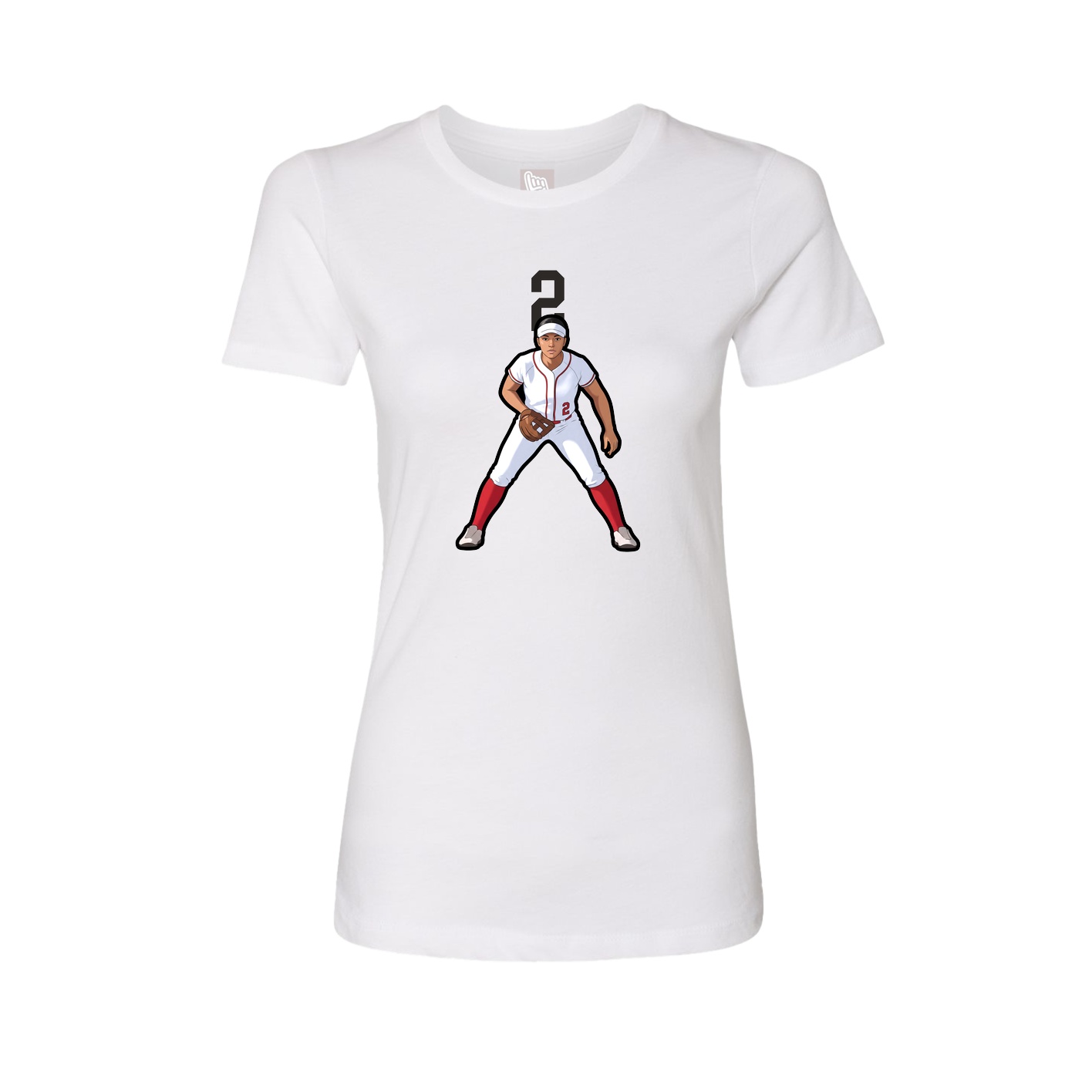 Womens Tee — Number Top in White