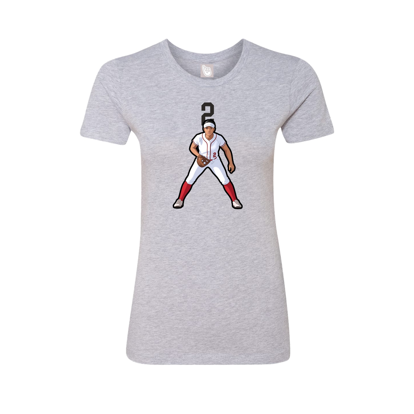 Womens Tee — Number Top in Grey
