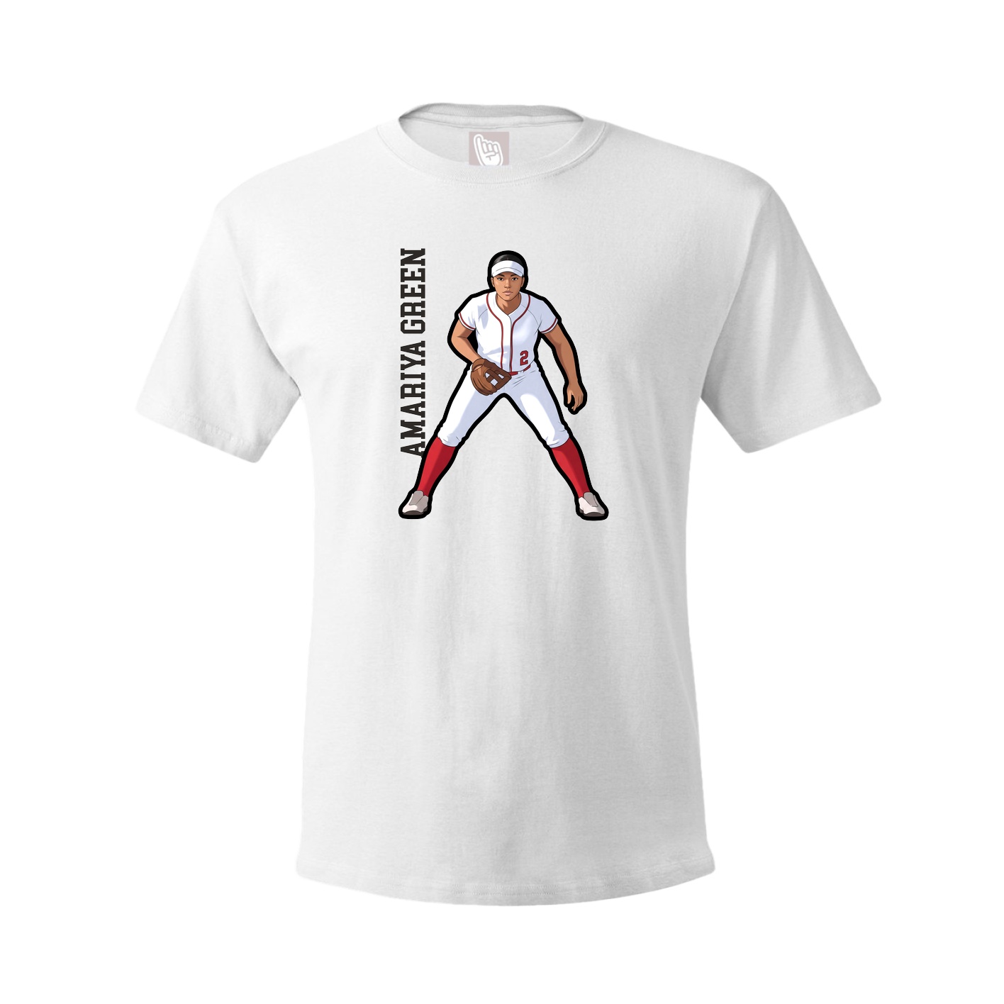Youth Tee — Name Vertical in White