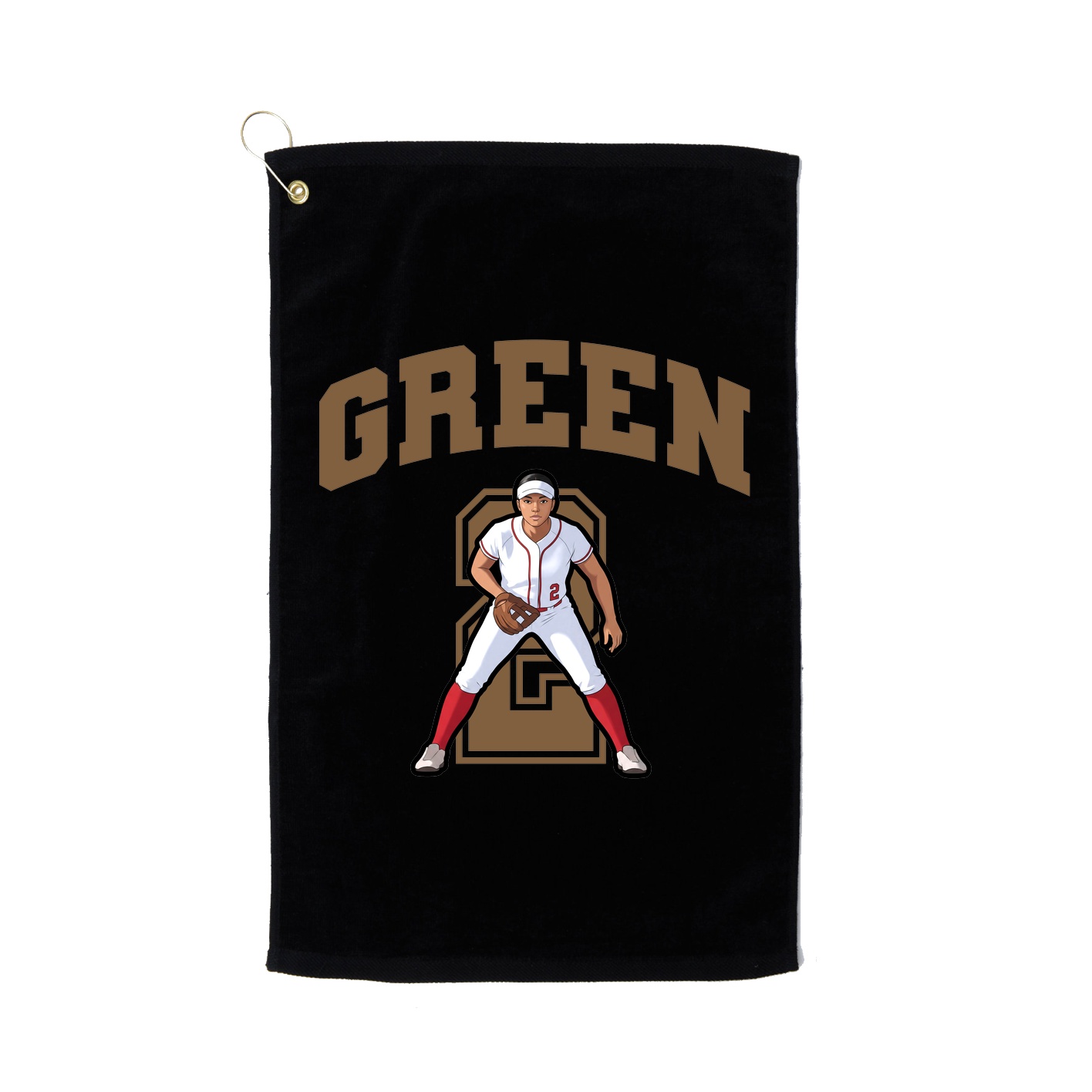 Golf Towel — Number in Black