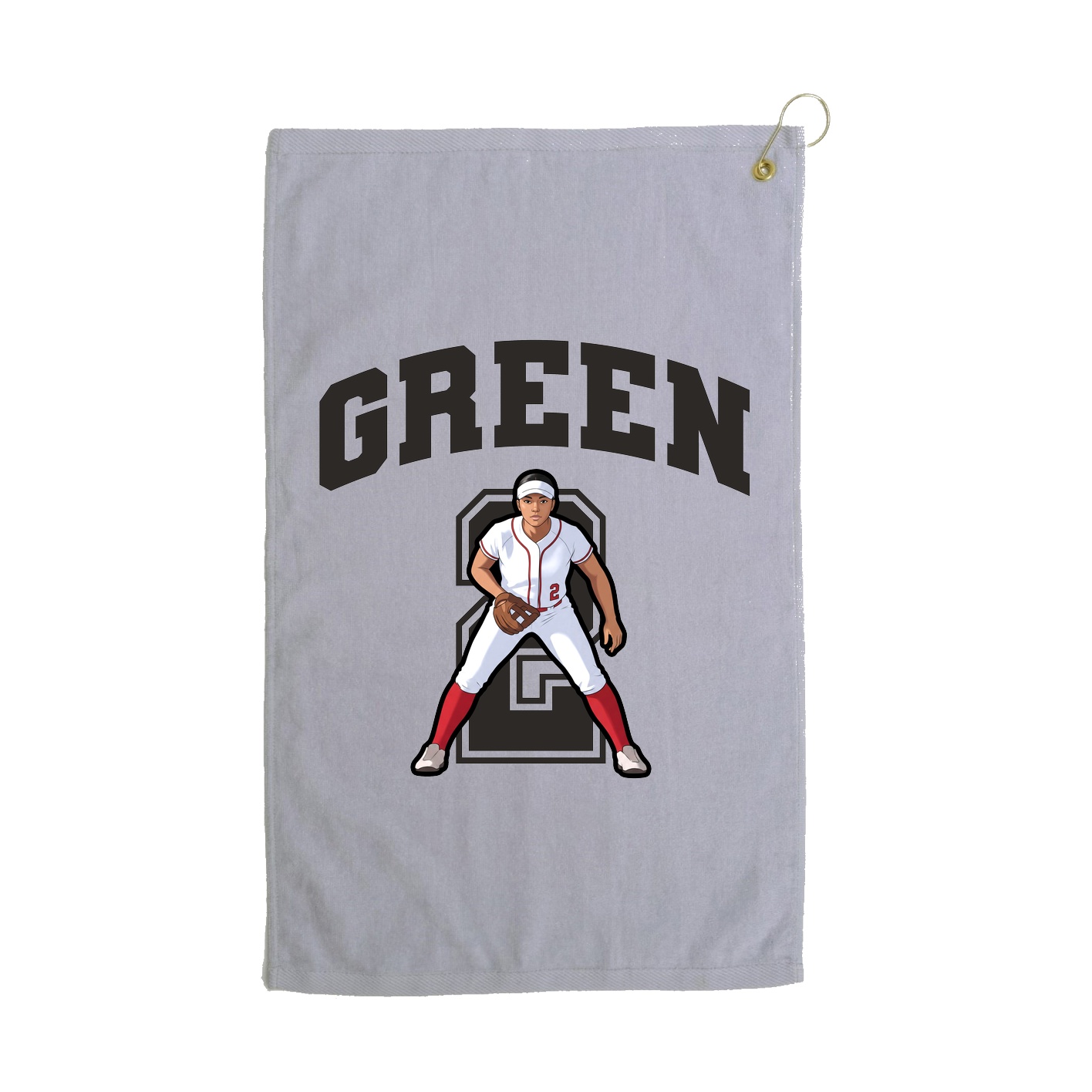 Golf Towel — Number in Grey
