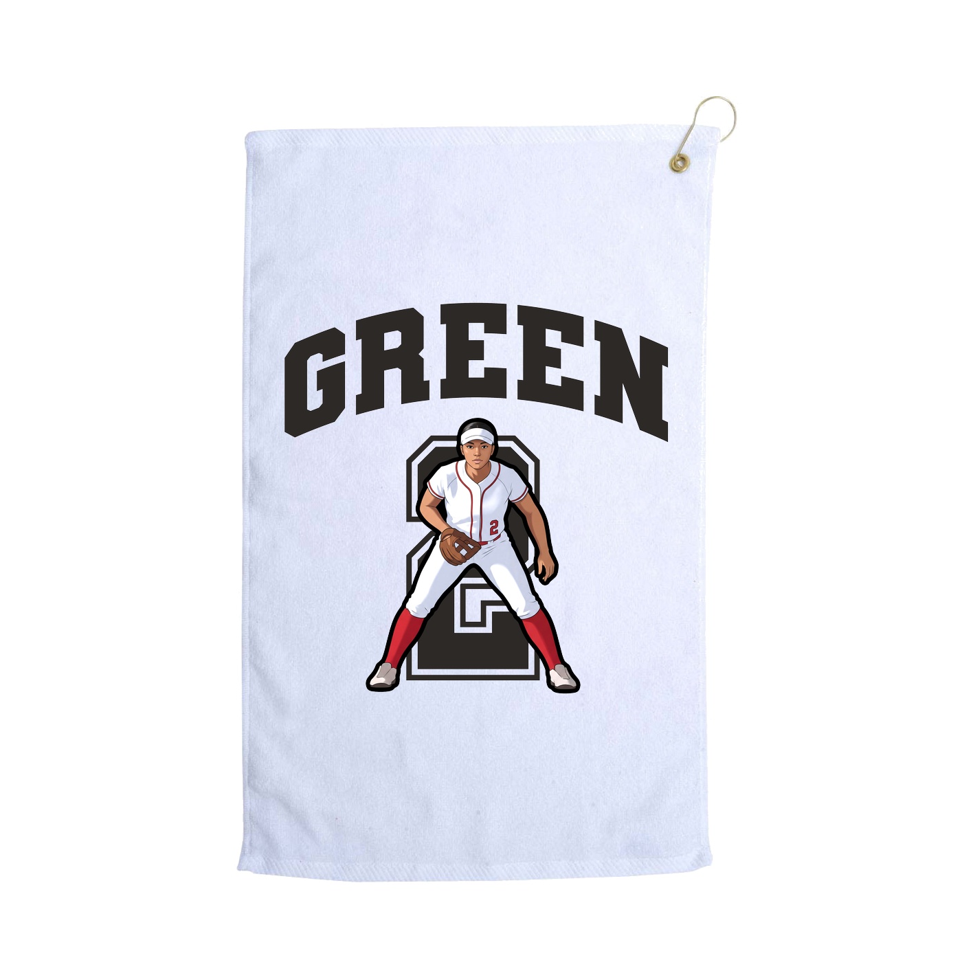 Golf Towel — Number in White