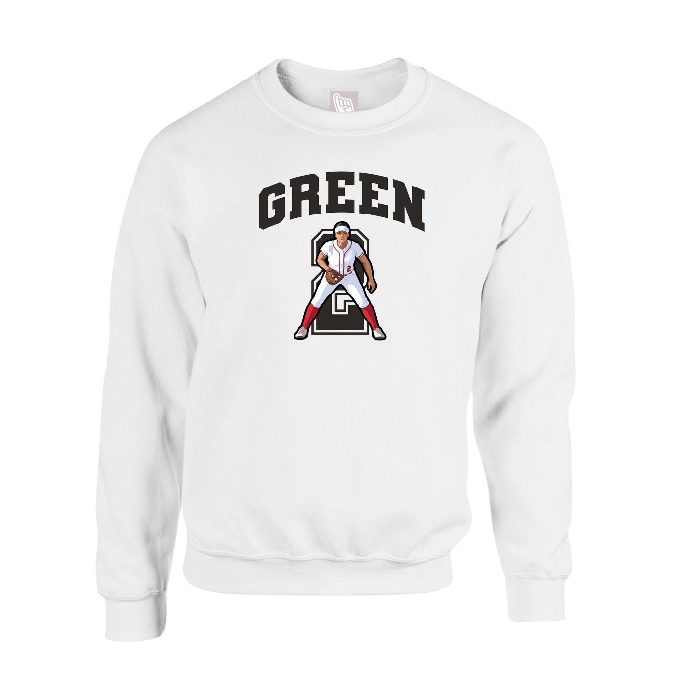 Fleece Crew — Number in White