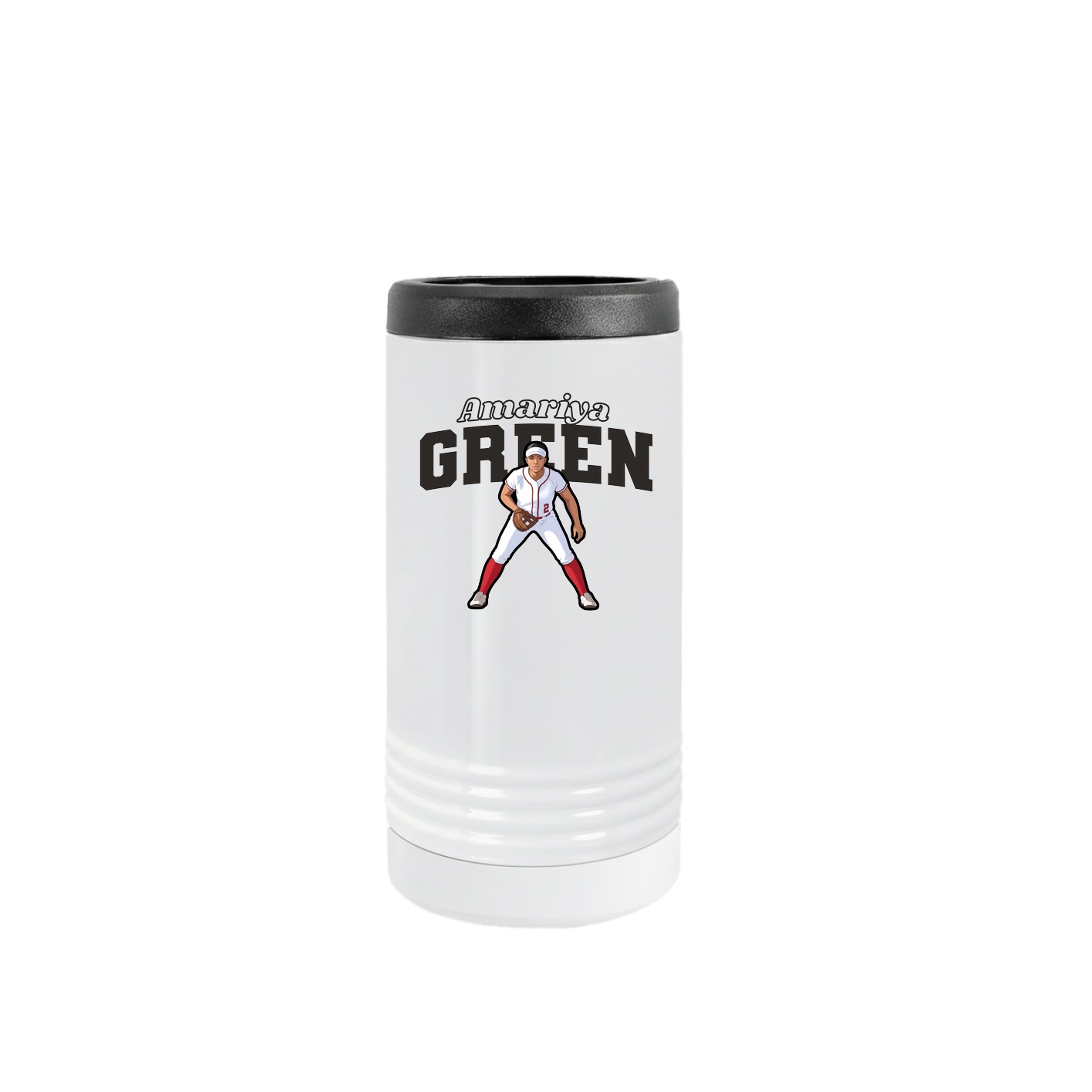 Slim Beverage Holder — Name Arch in White