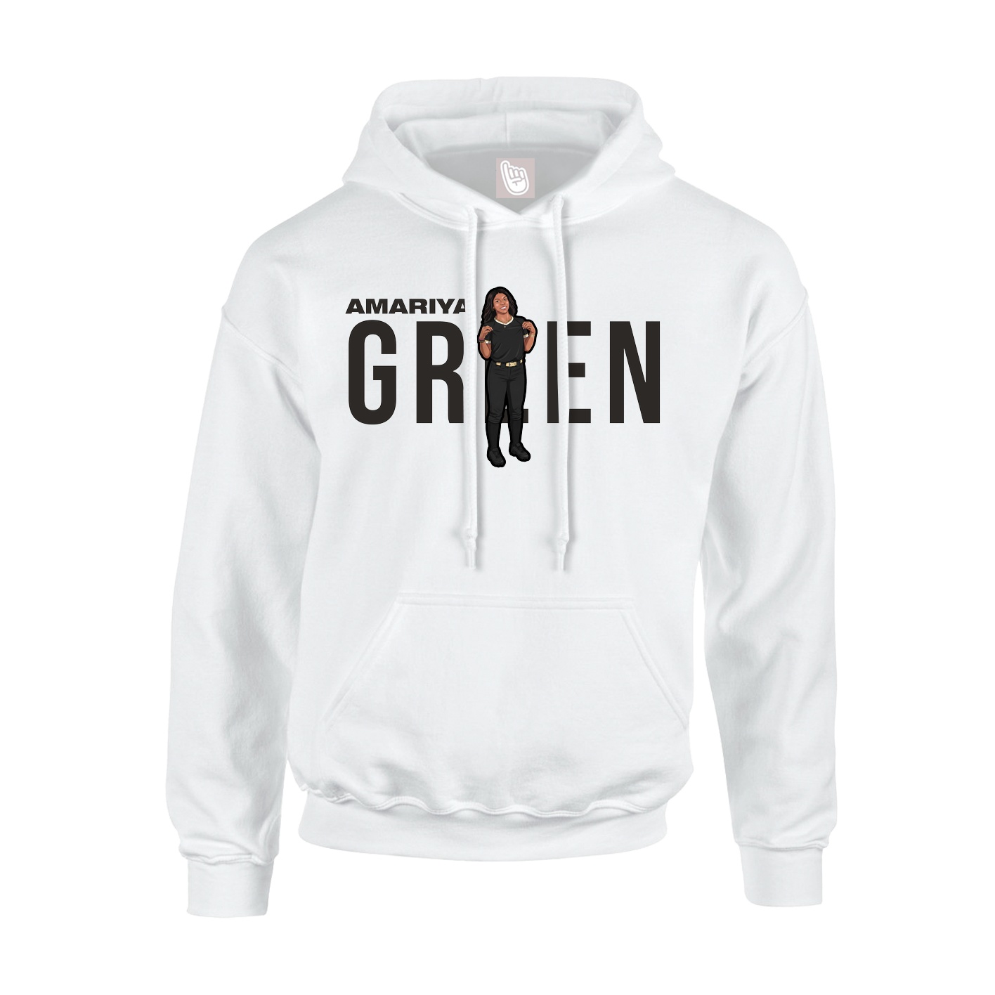 Youth Hoodie — Player Name in White