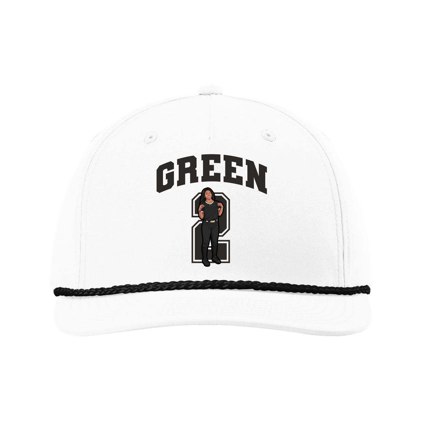 Five-Panel Classic Rope Cap — Number in White
