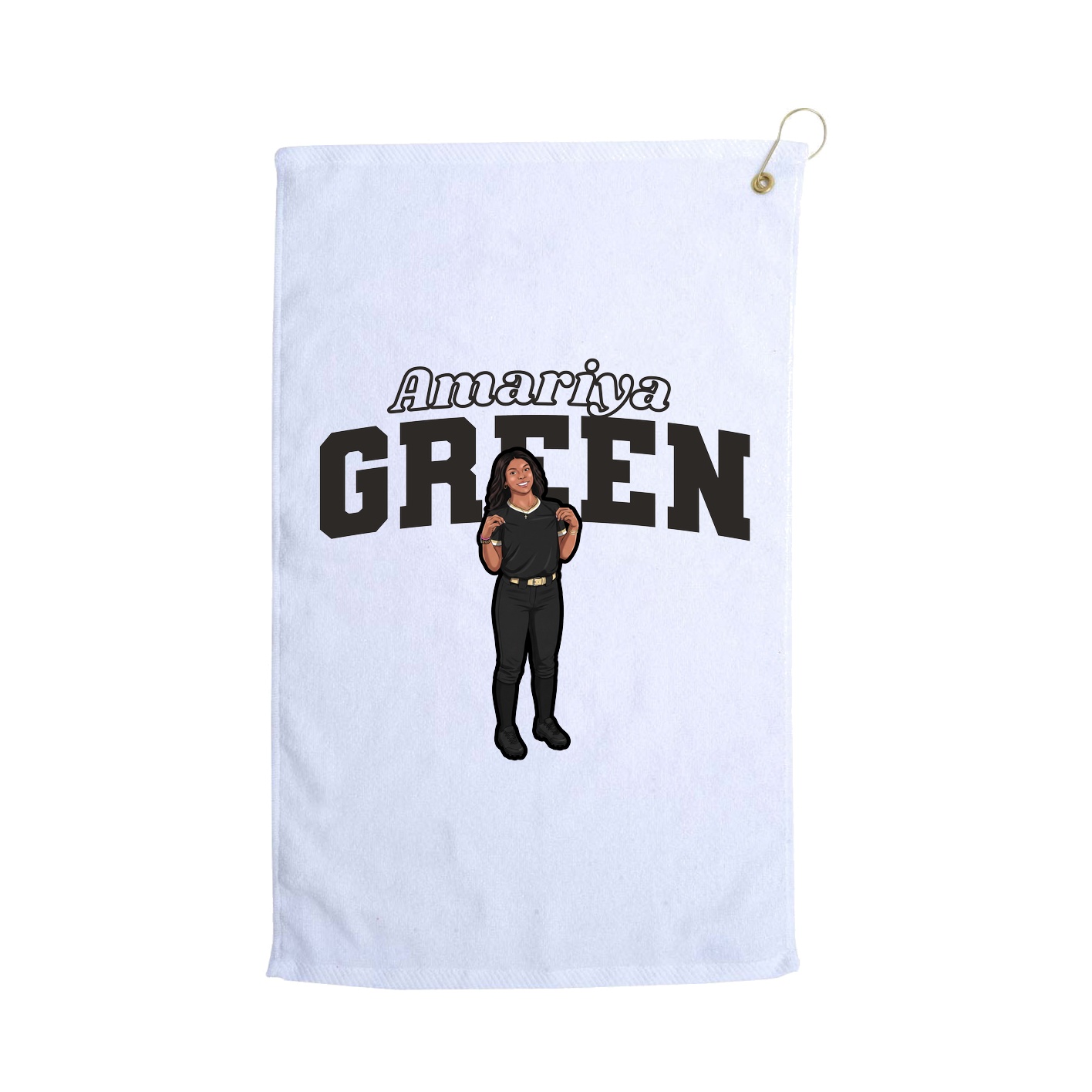 Golf Towel — Name Arch in White
