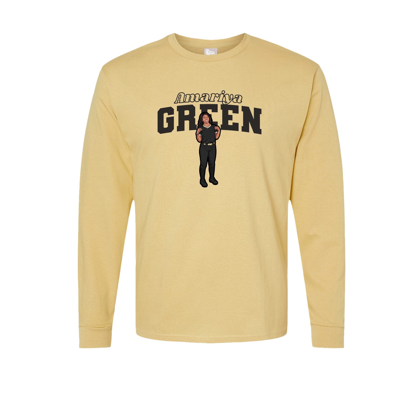 Long Sleeve Tee — Name Arch in Vegas Gold