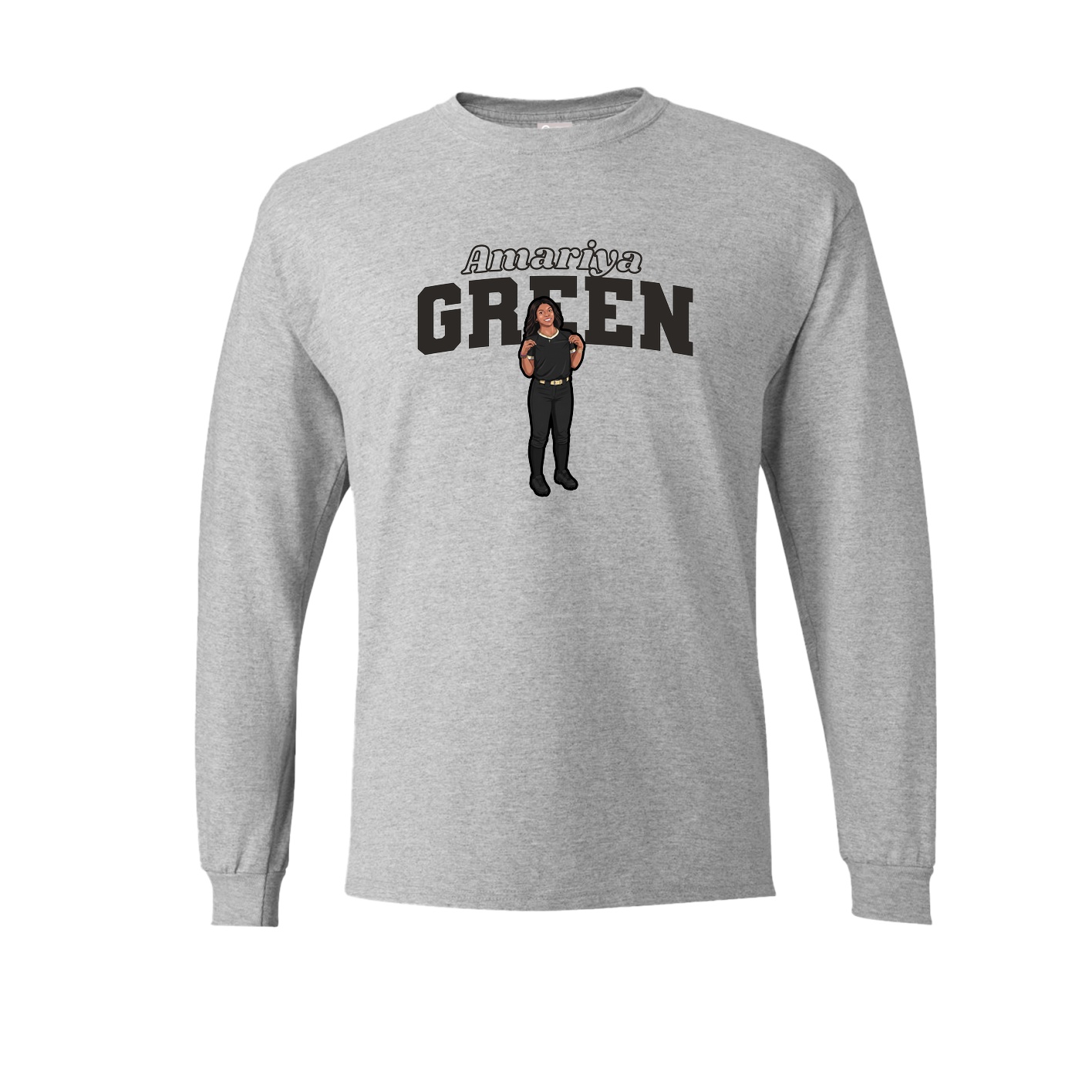 Long Sleeve Tee — Name Arch in Grey
