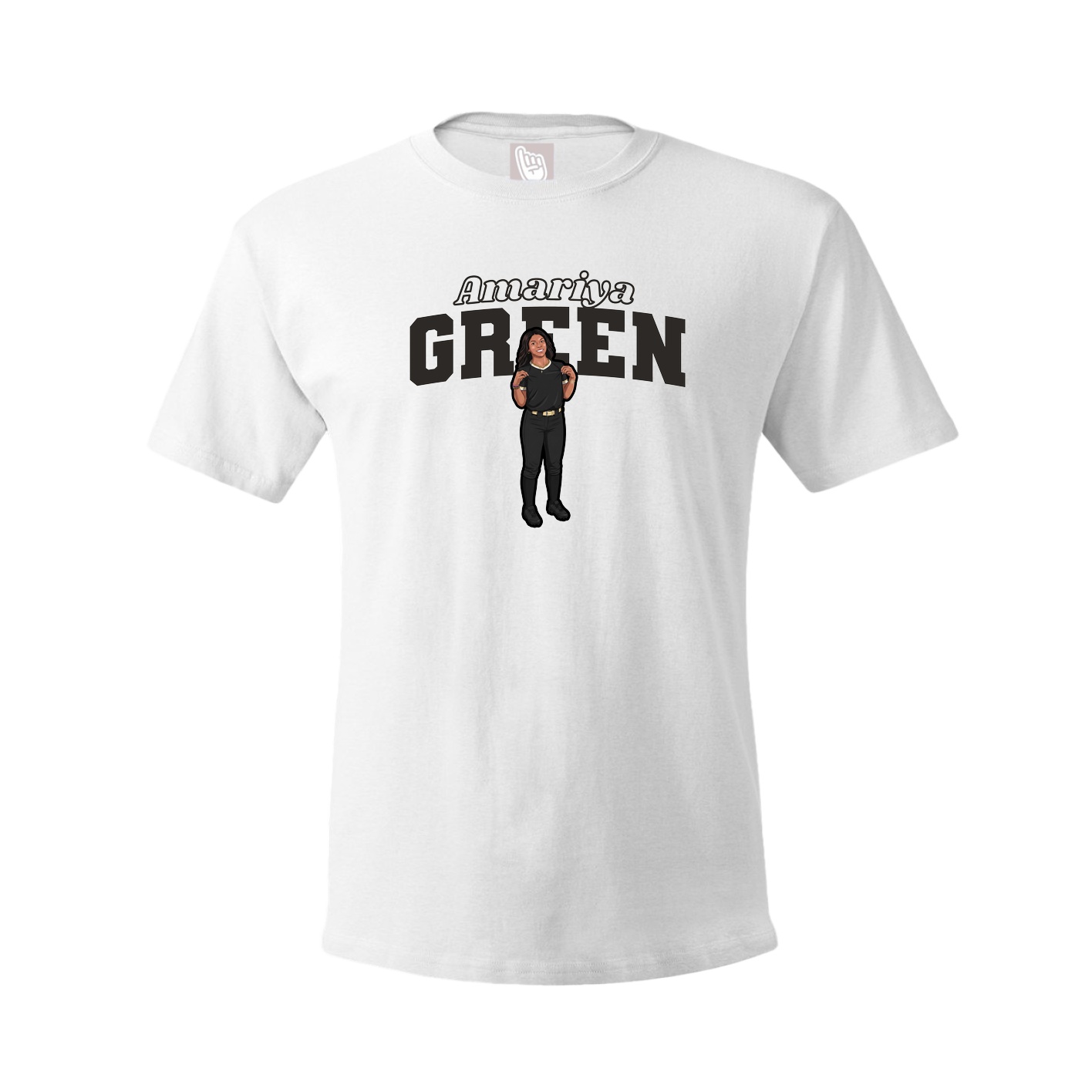 Youth Tee — Name Arch in White