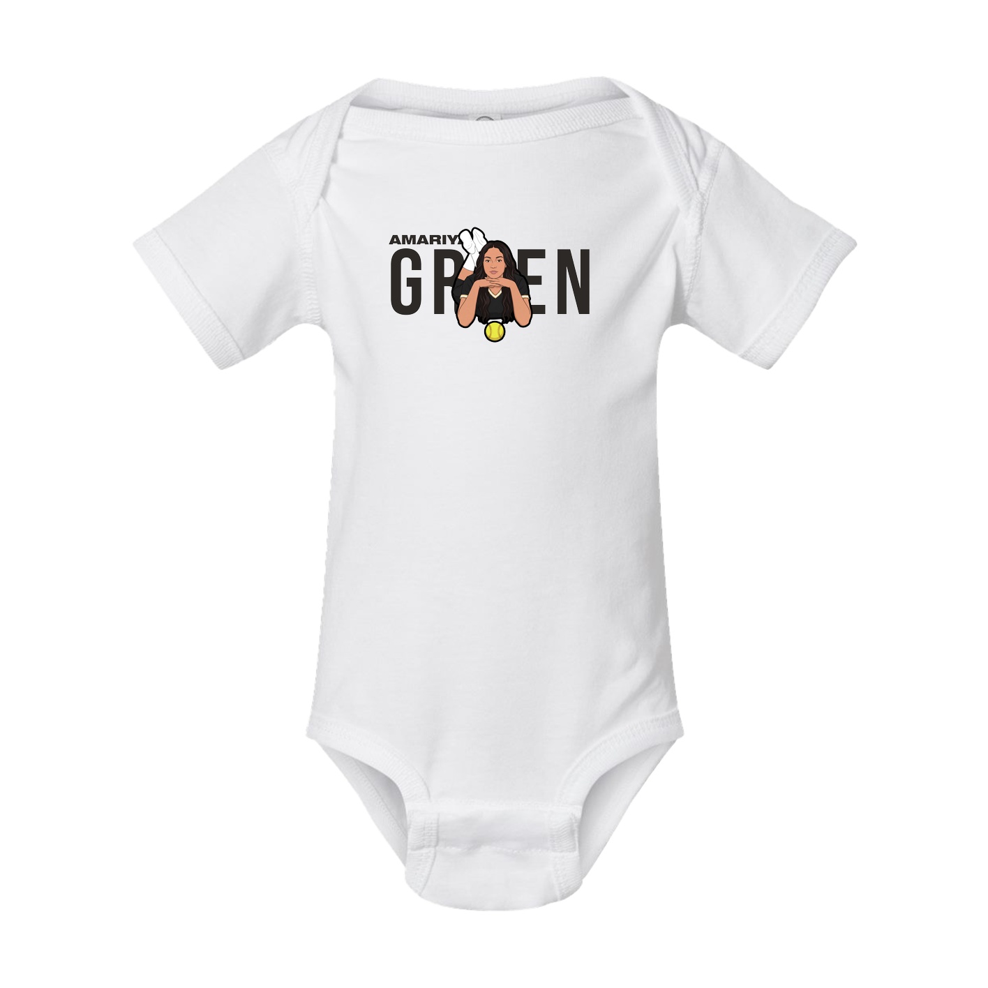Baby Onesie — Player Name in White