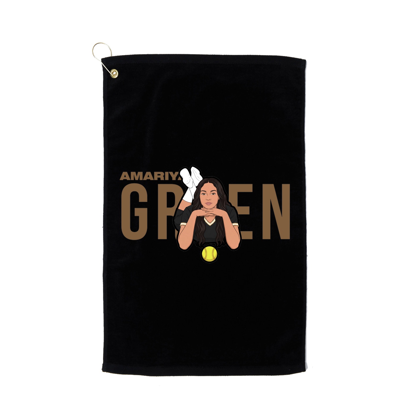 Golf Towel — Player Name in Black
