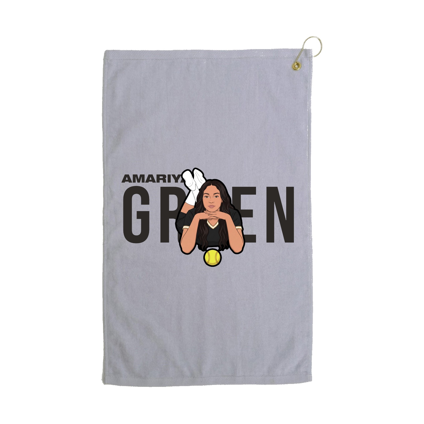 Golf Towel — Player Name in Grey