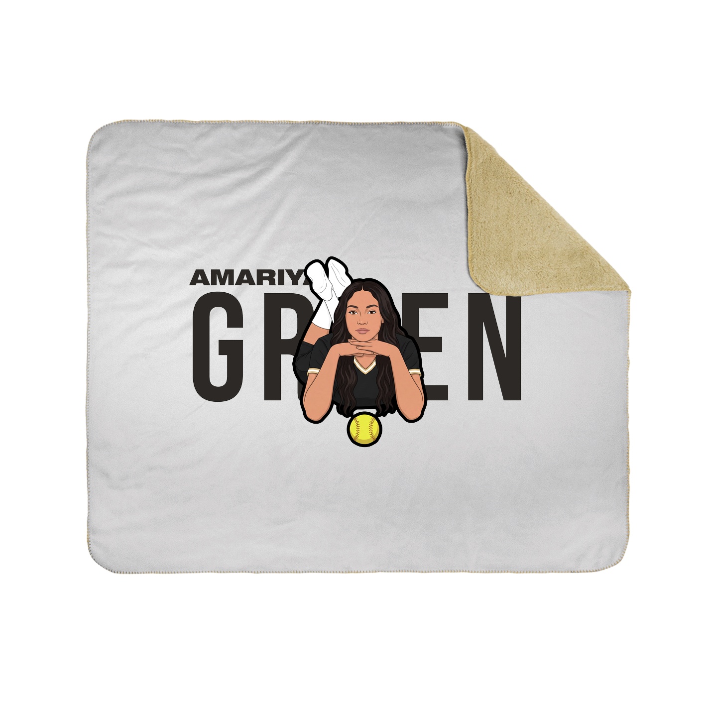Throw Blanket — Player Name in White