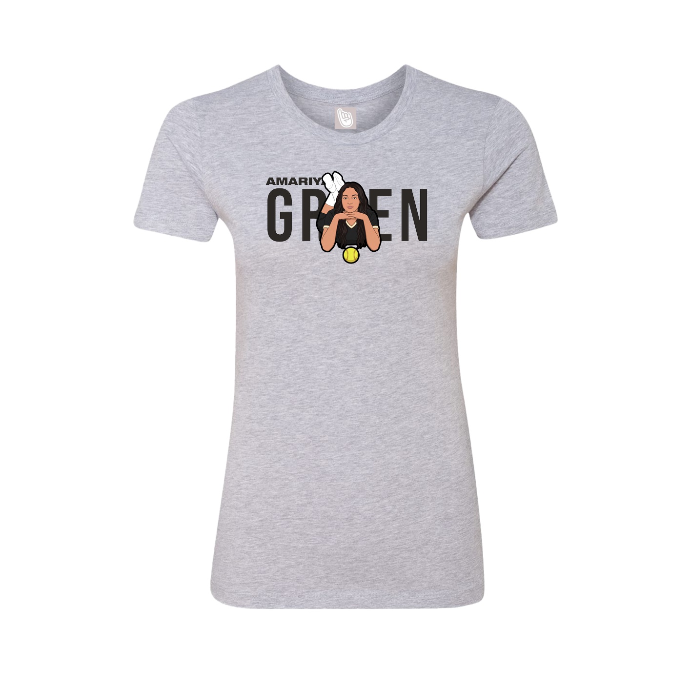 Womens Tee — Player Name in Grey