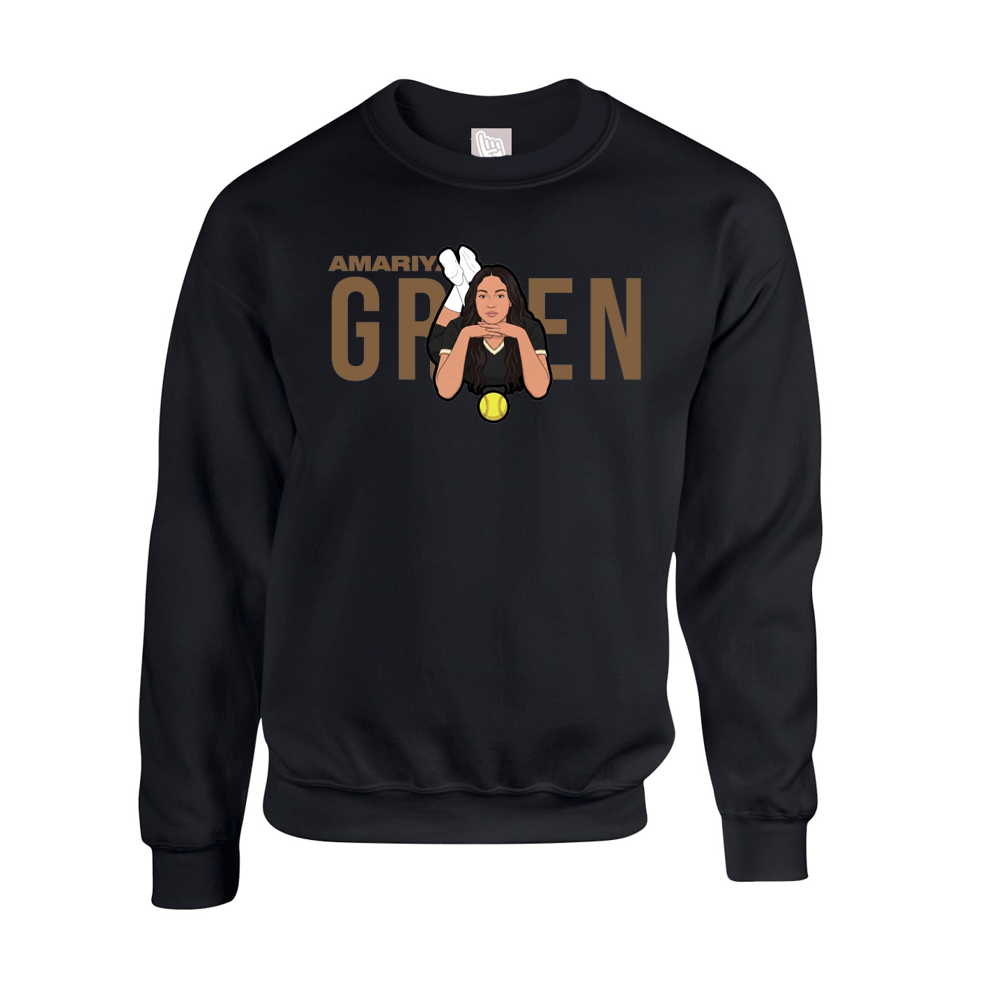 Fleece Crew — Player Name in Black