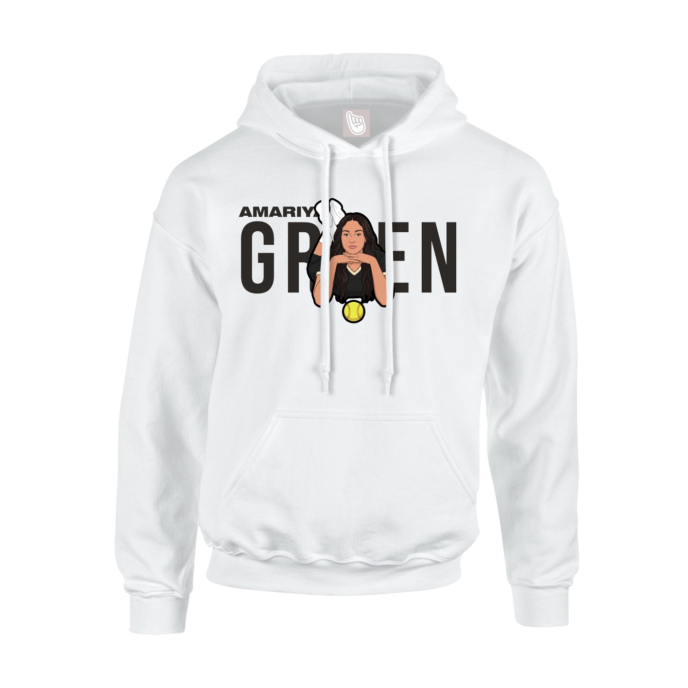 Youth Hoodie — Player Name in White