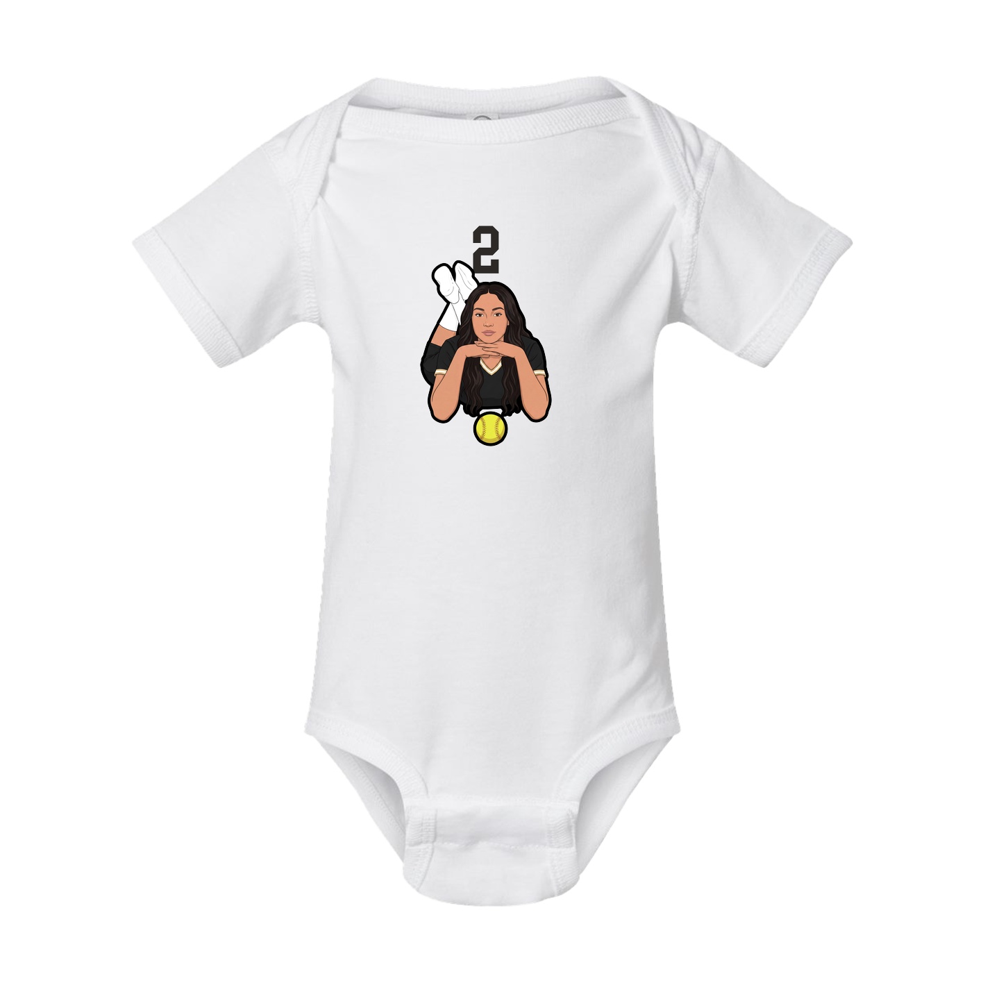Baby Onesie — Number Top in White