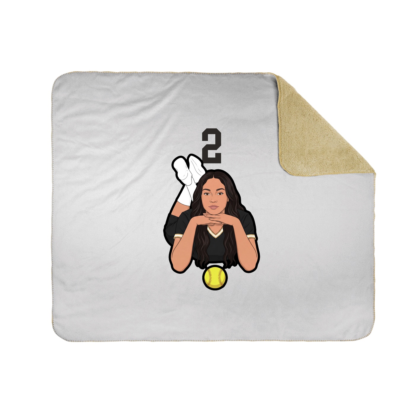 Throw Blanket — Number Top in White