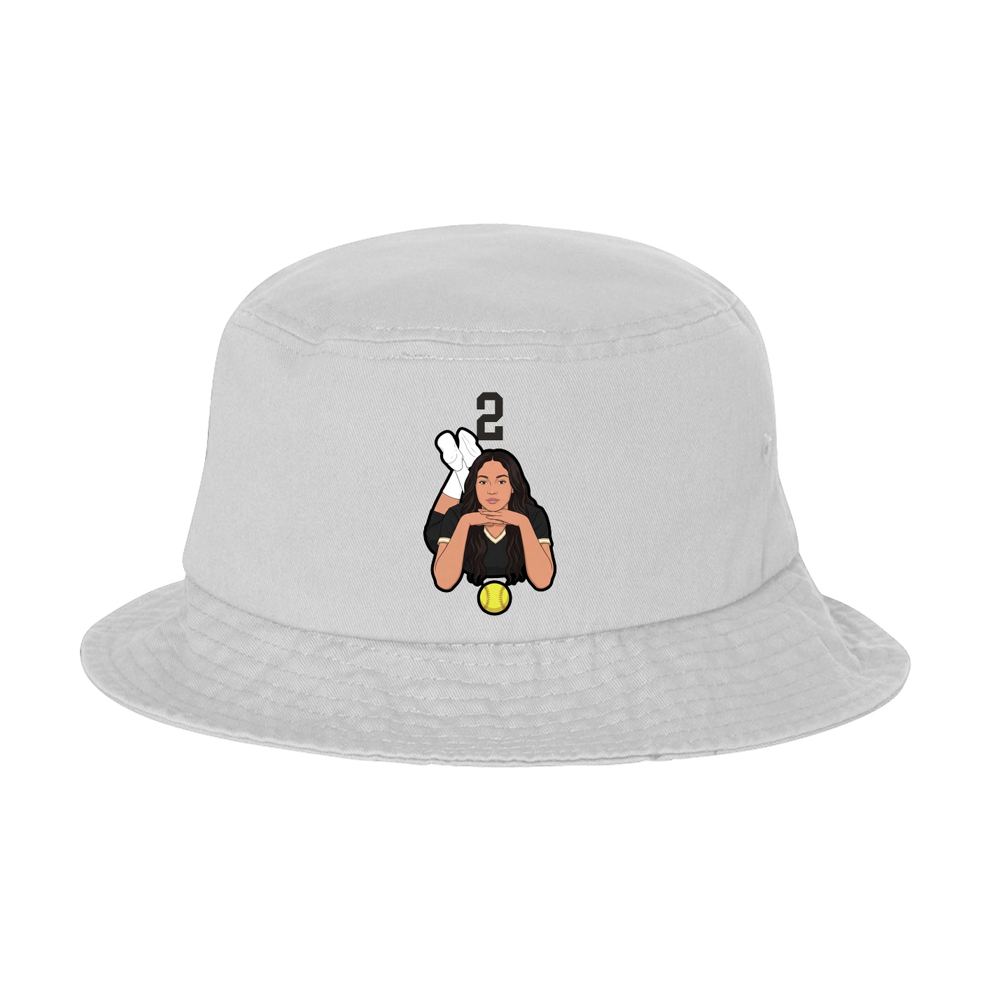 Bucket Cap — Number Top in White