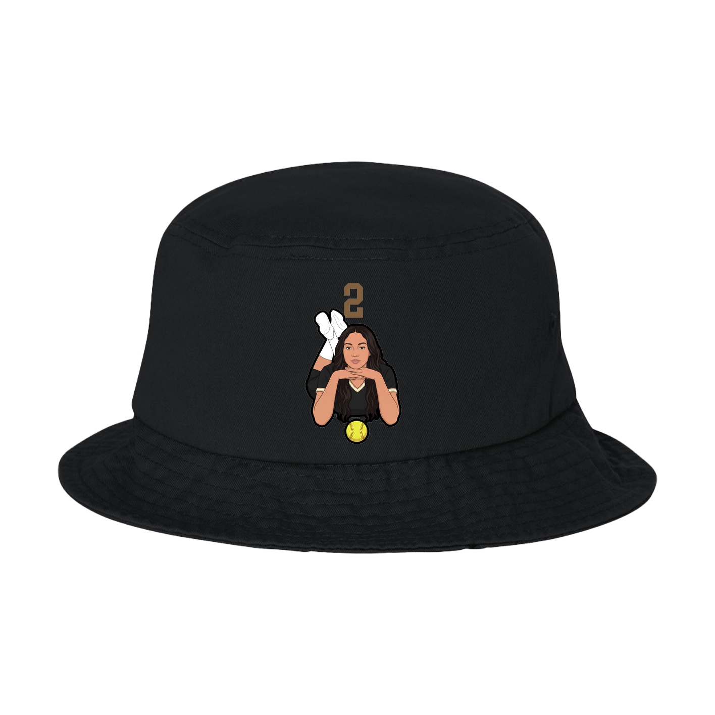 Bucket Cap — Number Top in Black