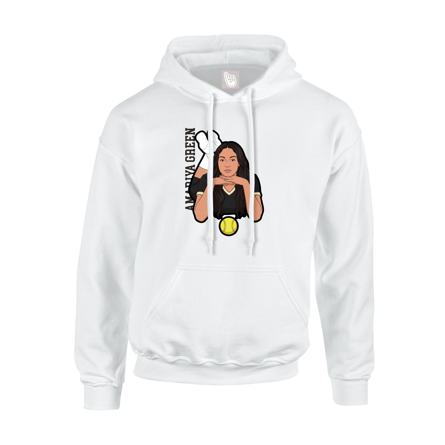 Youth Hoodie — Name Vertical in White