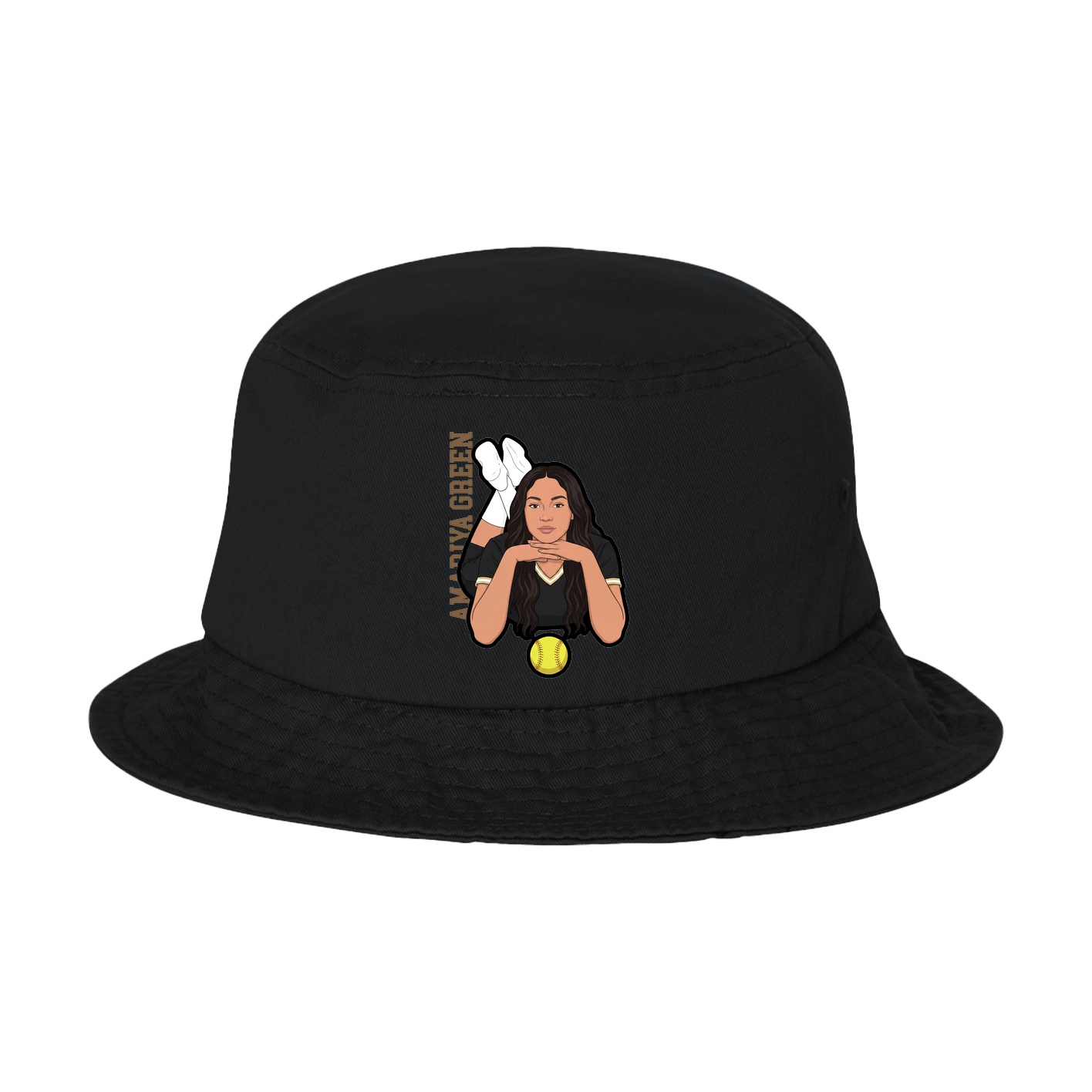 Bucket Cap — Name Vertical in Black