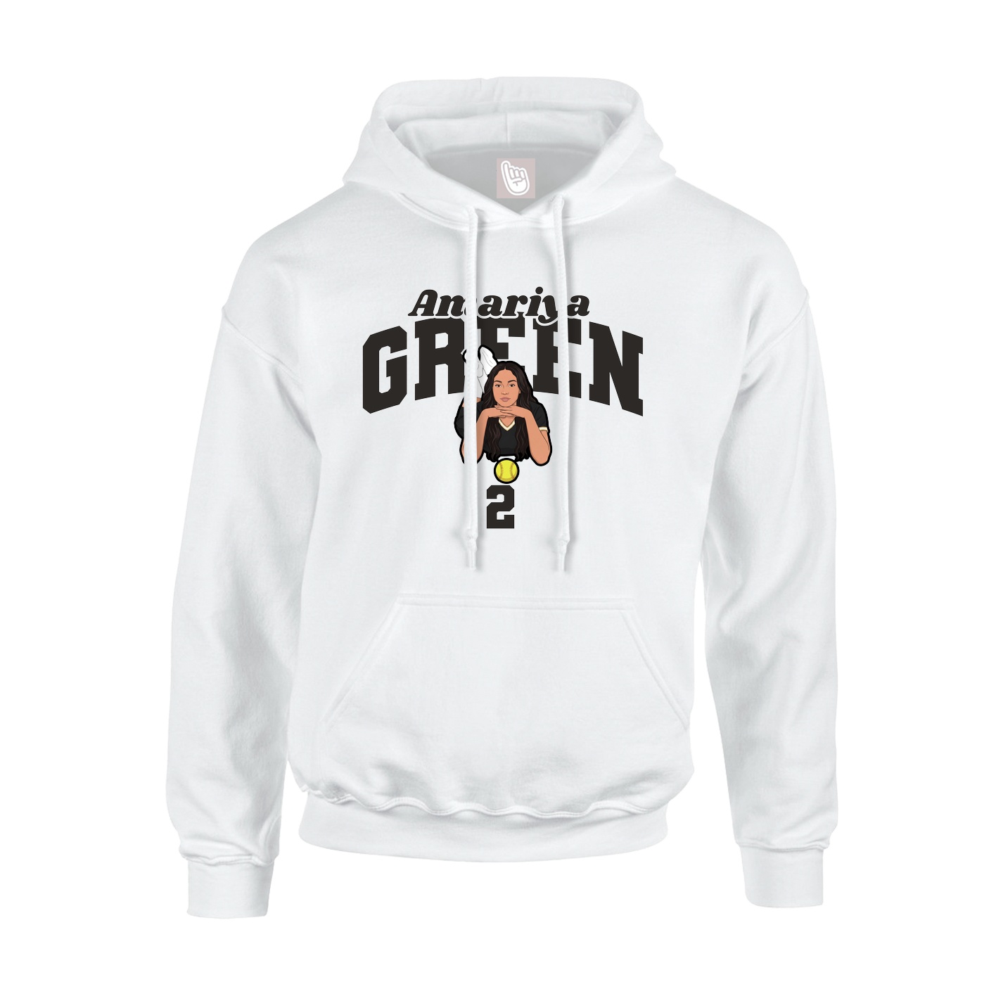Youth Hoodie — Signature Arch in White