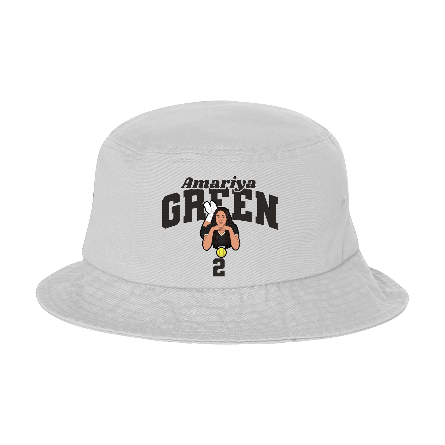 Bucket Cap — Signature Arch in White