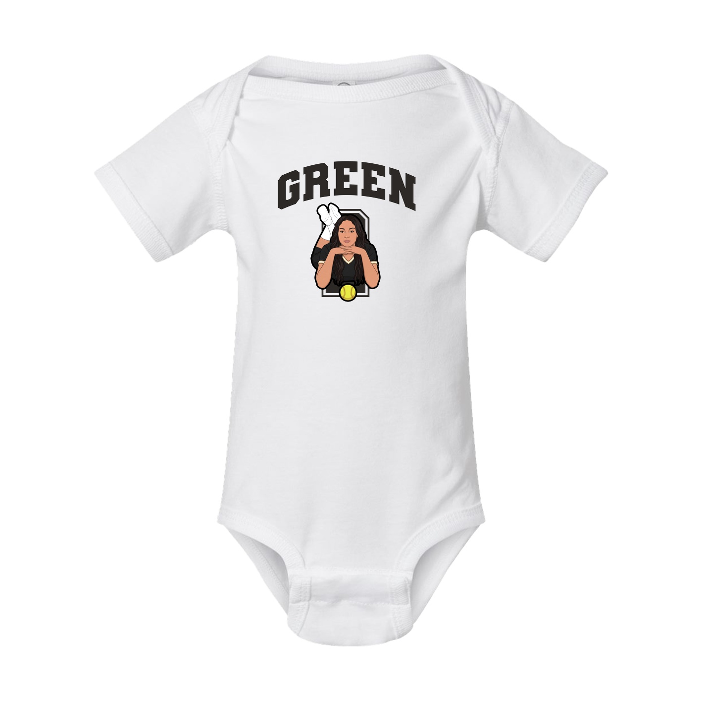 Baby Onesie — Number in White