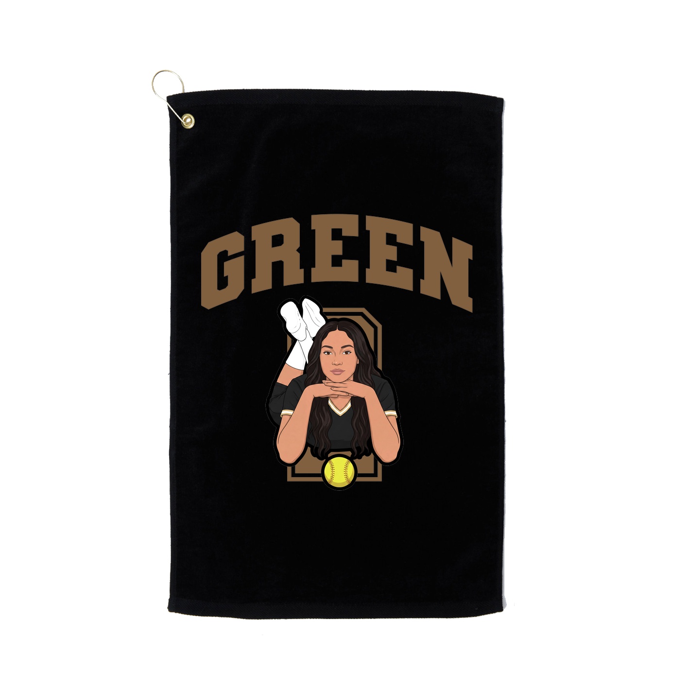 Golf Towel — Number in Black