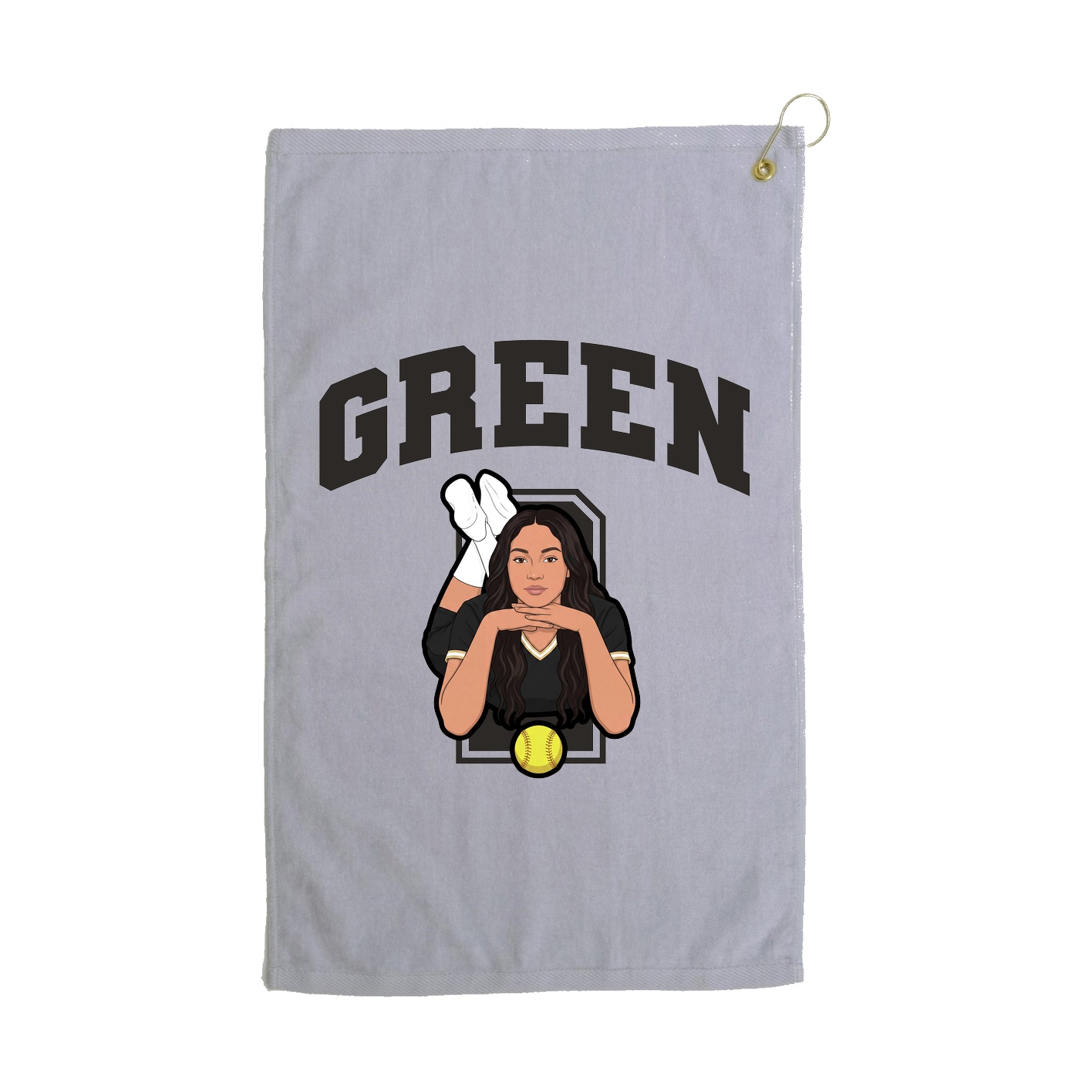 Golf Towel — Number in Grey