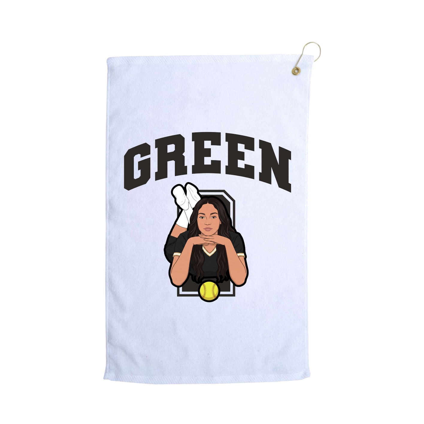 Golf Towel — Number in White