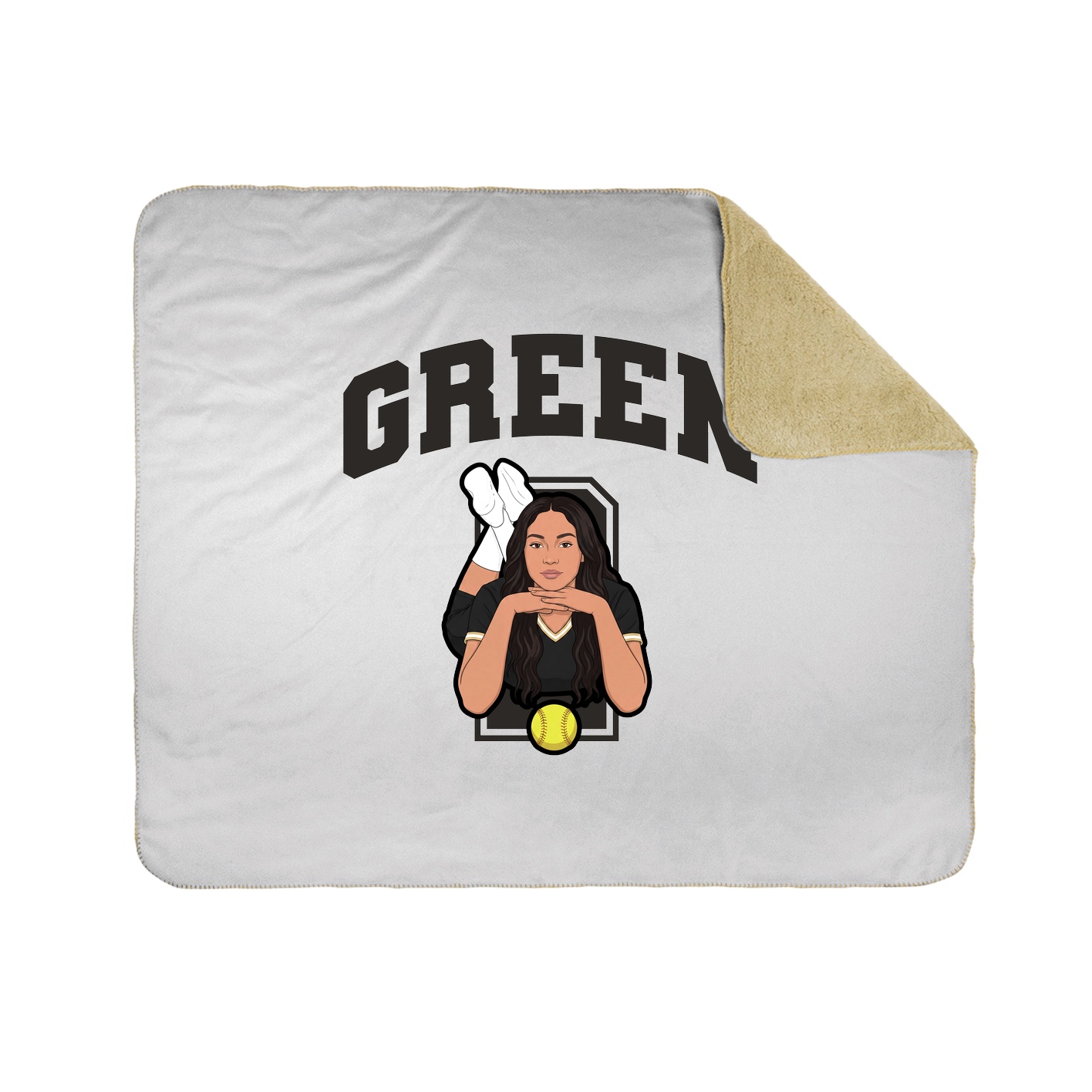 Throw Blanket — Number in White
