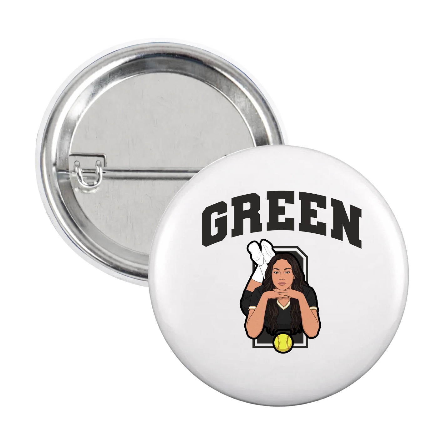 Game Day Button — Number in White
