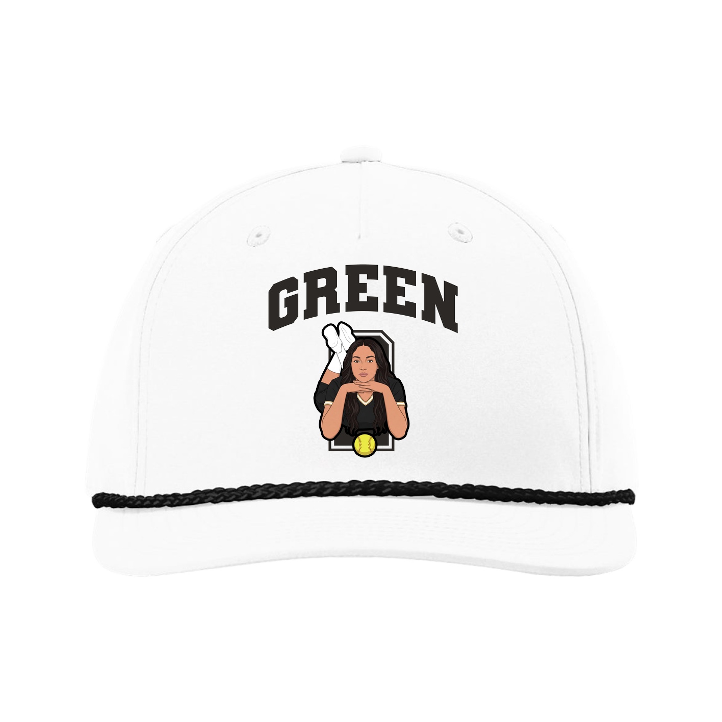 Five-Panel Classic Rope Cap — Number in White