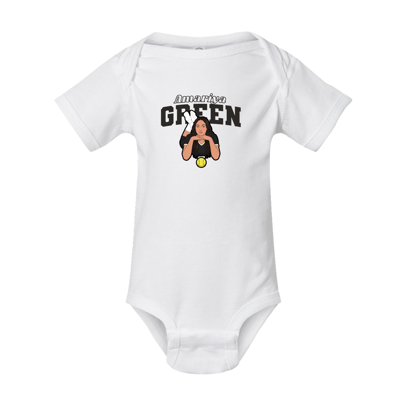 Baby Onesie — Name Arch in White