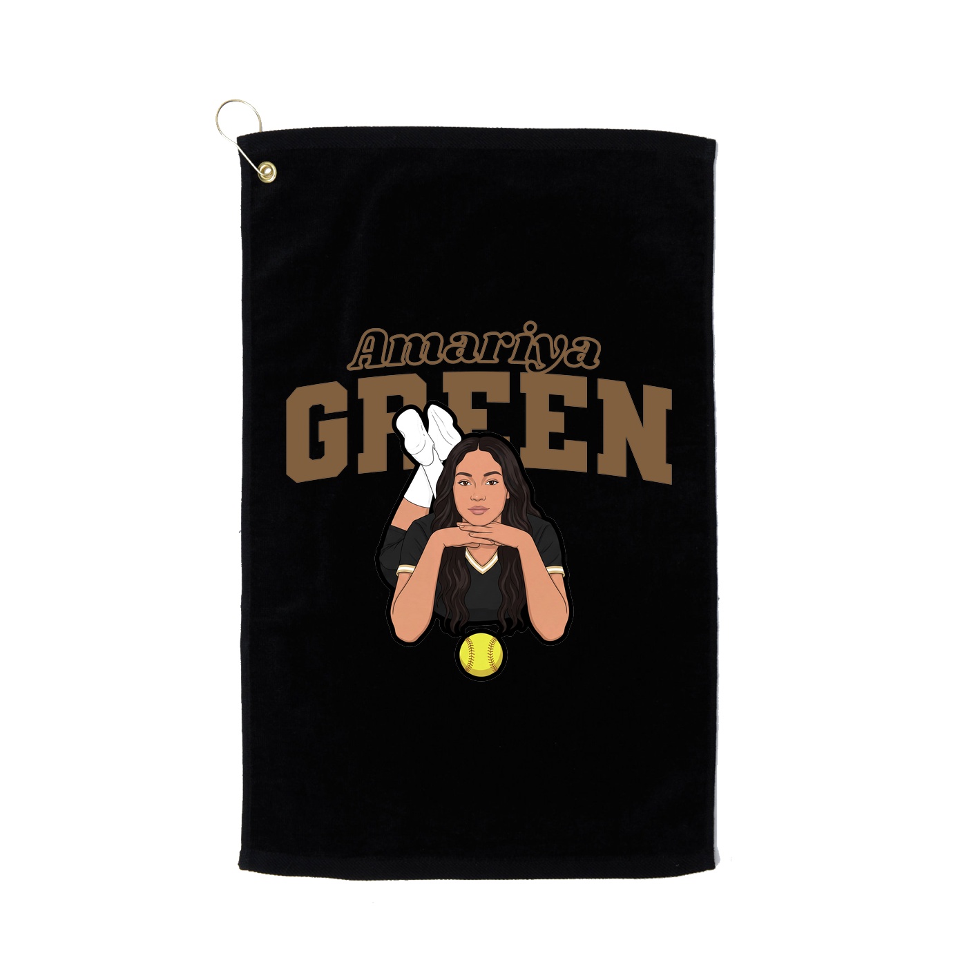 Golf Towel — Name Arch in Black