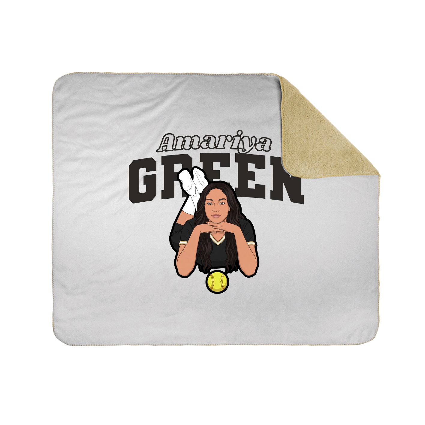 Throw Blanket — Name Arch in White