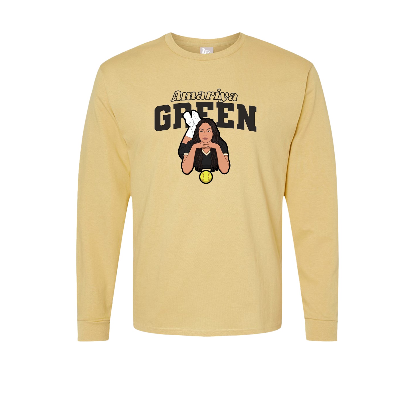 Long Sleeve Tee — Name Arch in Vegas Gold