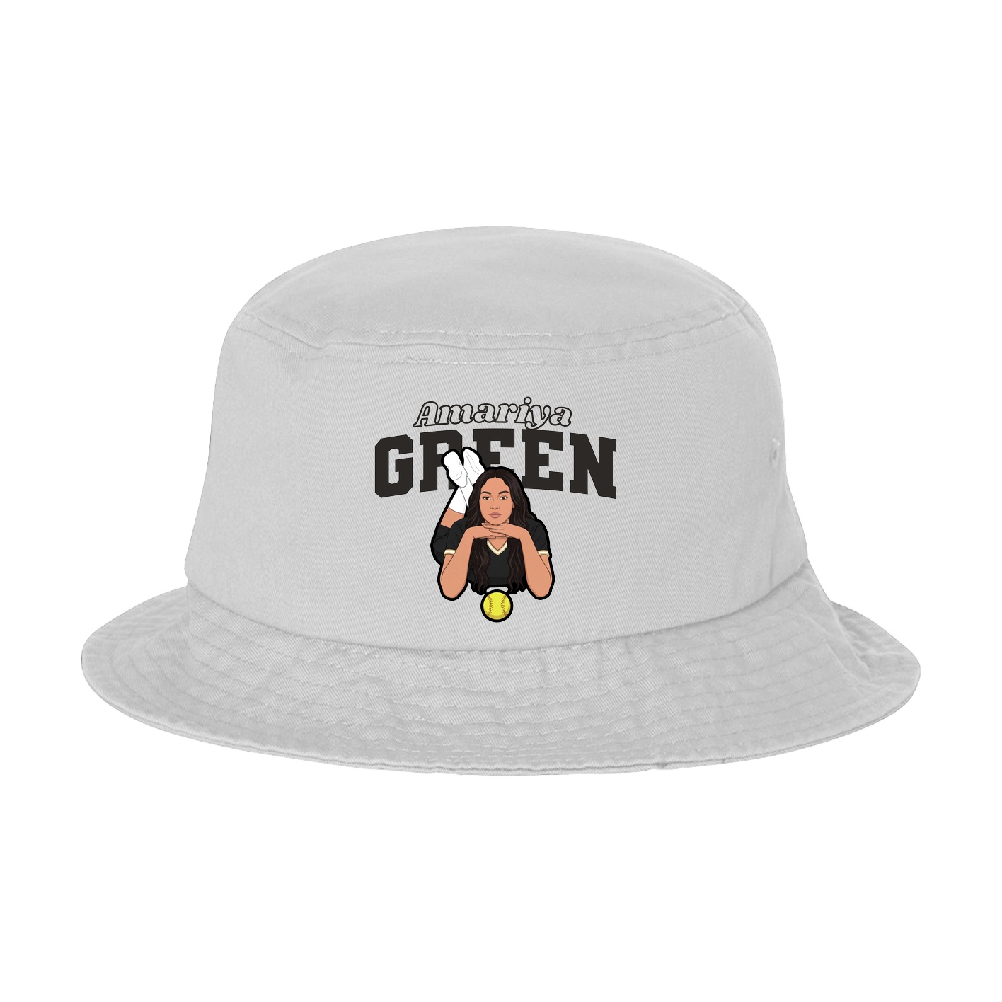 Bucket Cap — Name Arch in White