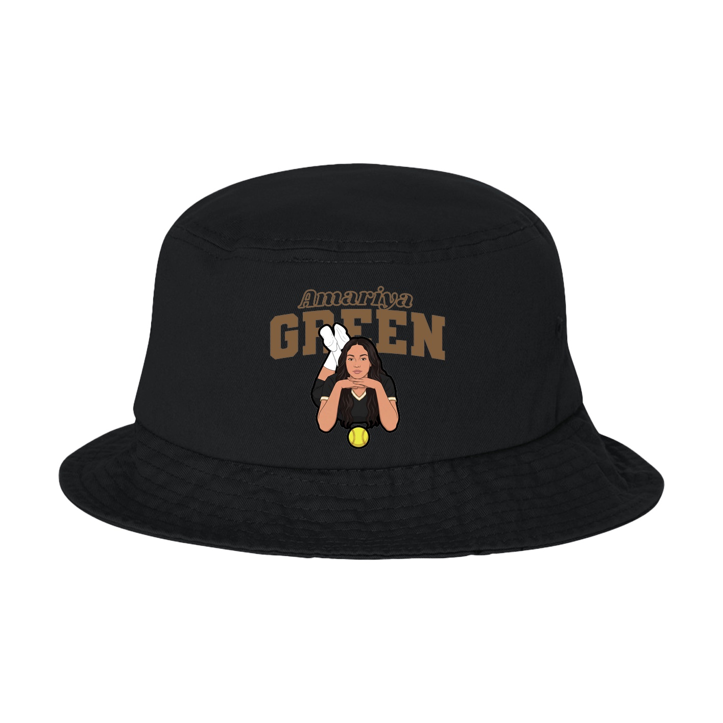Bucket Cap — Name Arch in Black