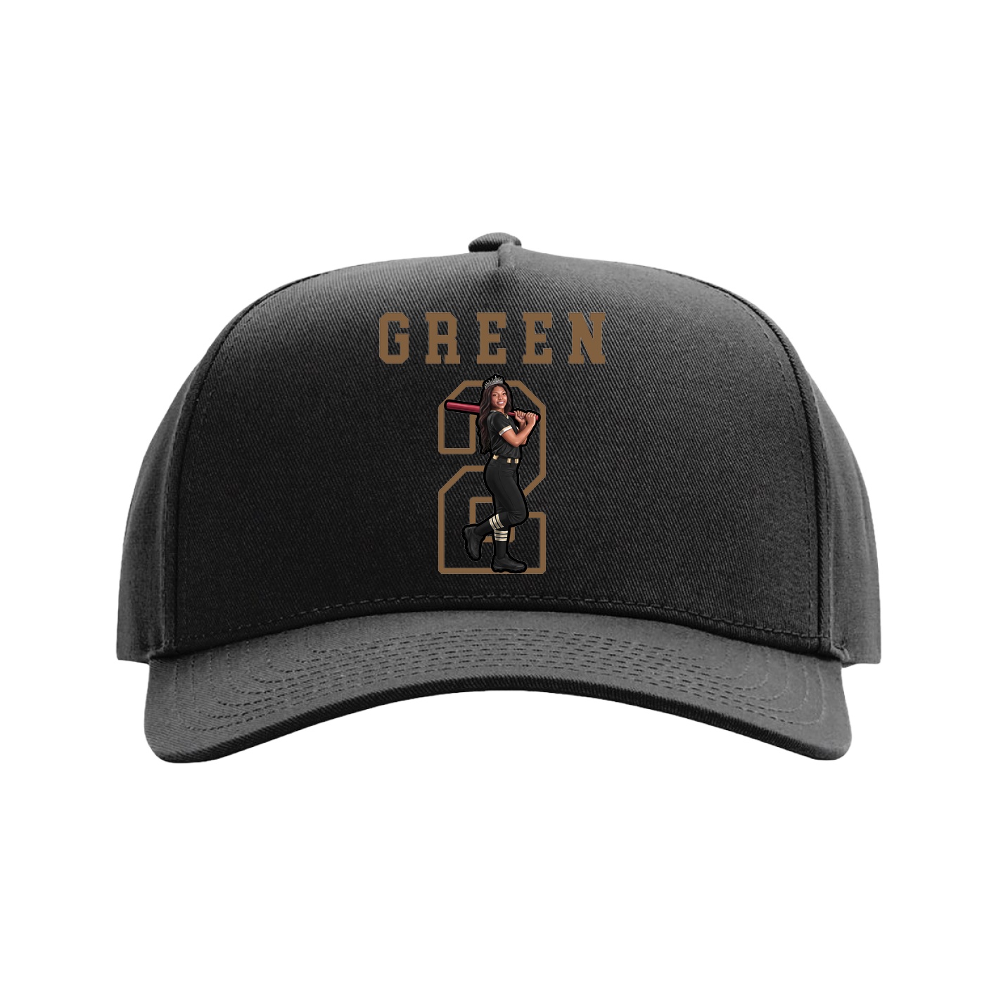 Full Fabric Five-Panel Champ Cap — Shirsey in Black