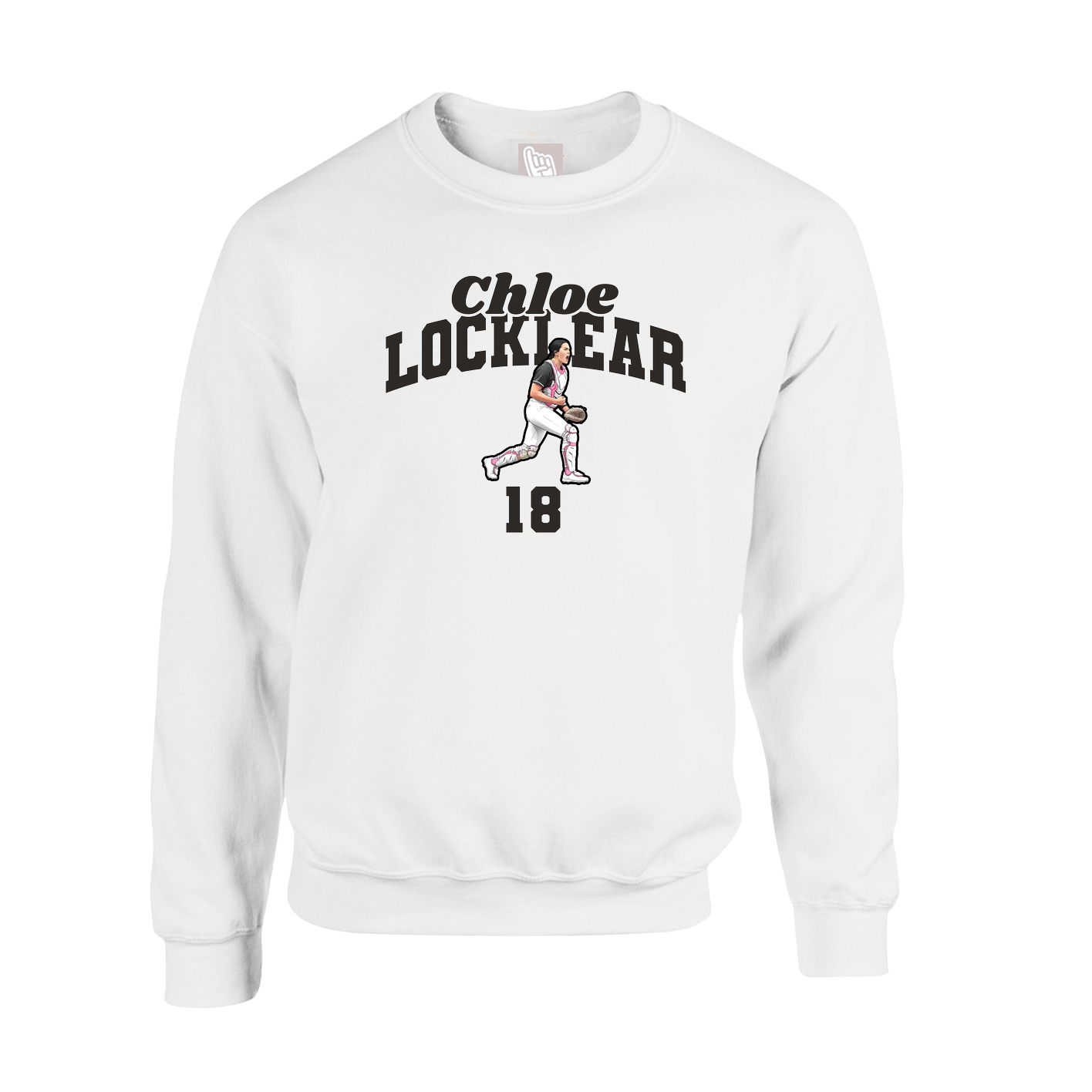 Fleece Crew — Signature Arch in White