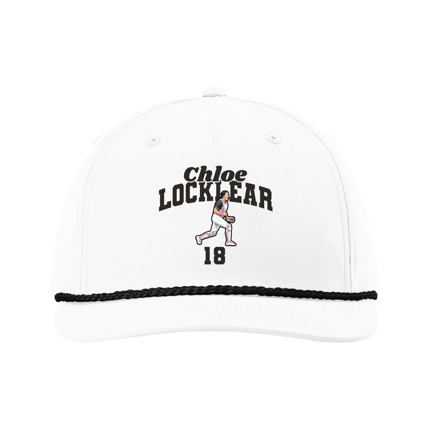 Five-Panel Classic Rope Cap — Signature Arch in White