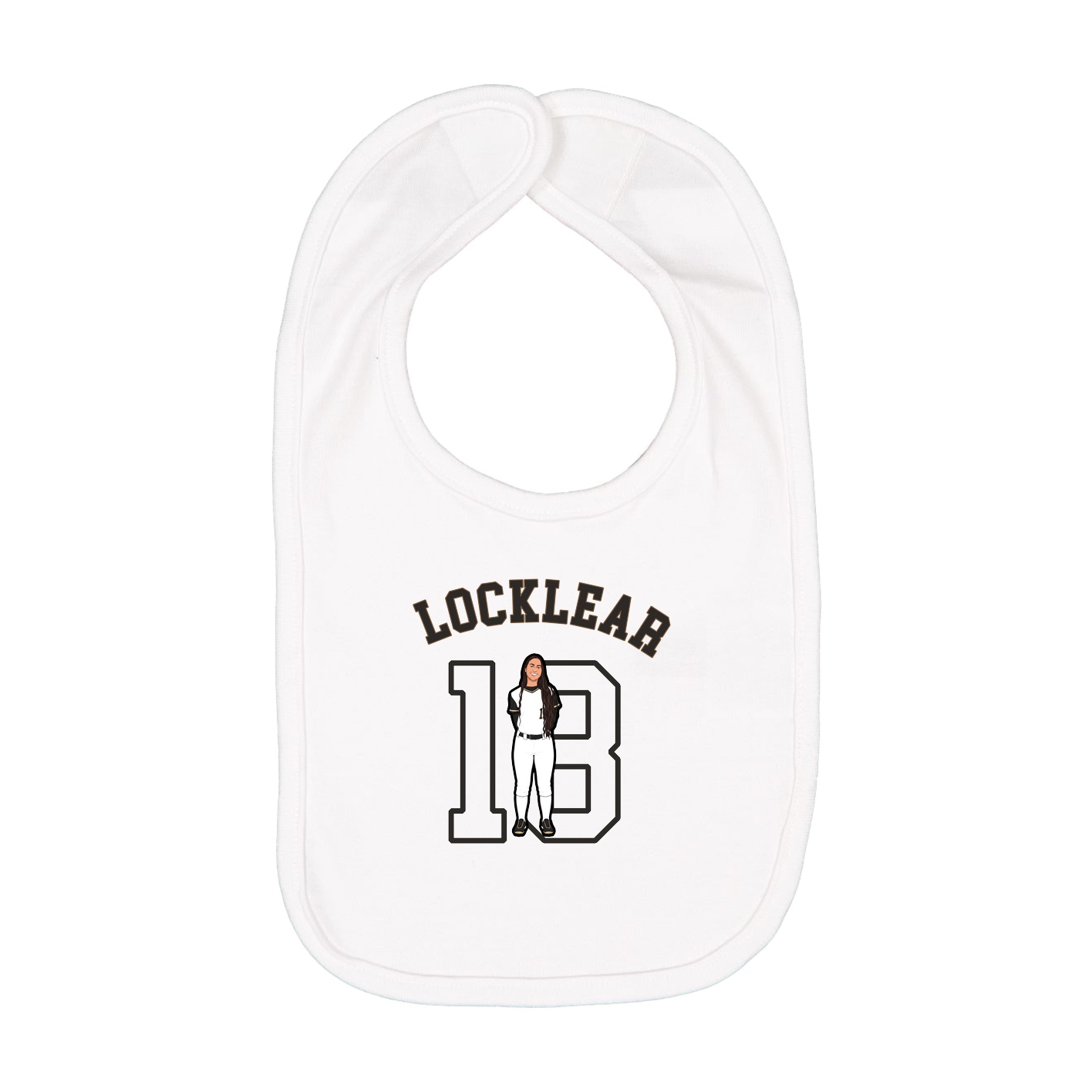 Infant Bib — Shirsey Arch in White
