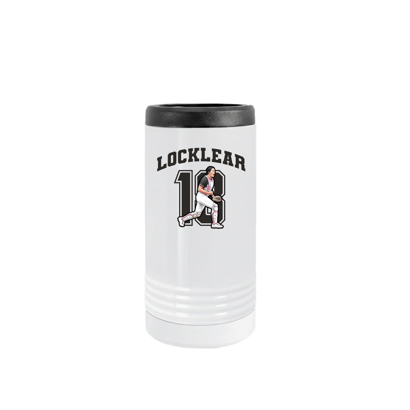 Slim Beverage Holder — Number in White